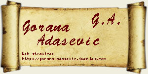 Gorana Adašević vizit kartica